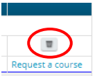 Screenshot of remove a course icon