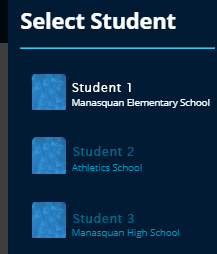 Student drop-down menu